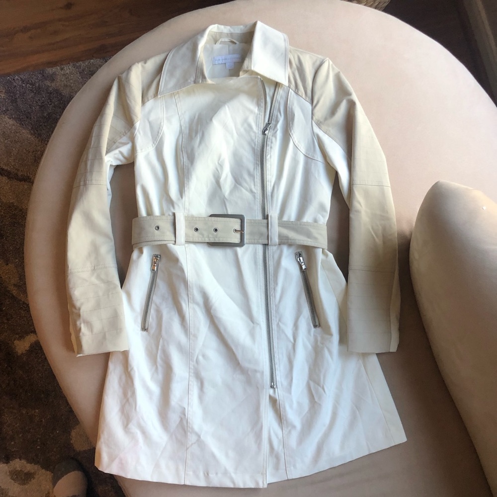 NWOT New York & Co. Ivory and White Trench Coat